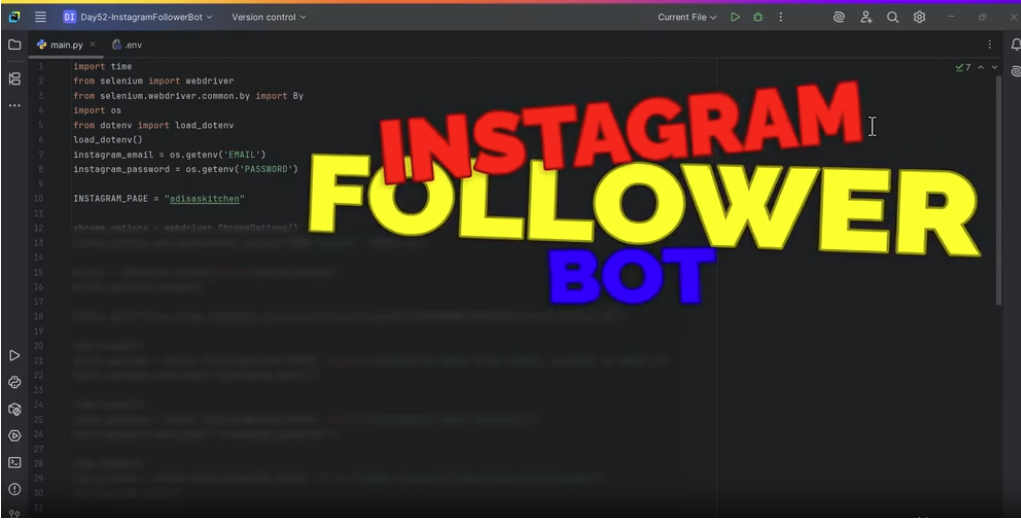 Instagram Follower Bot project cover